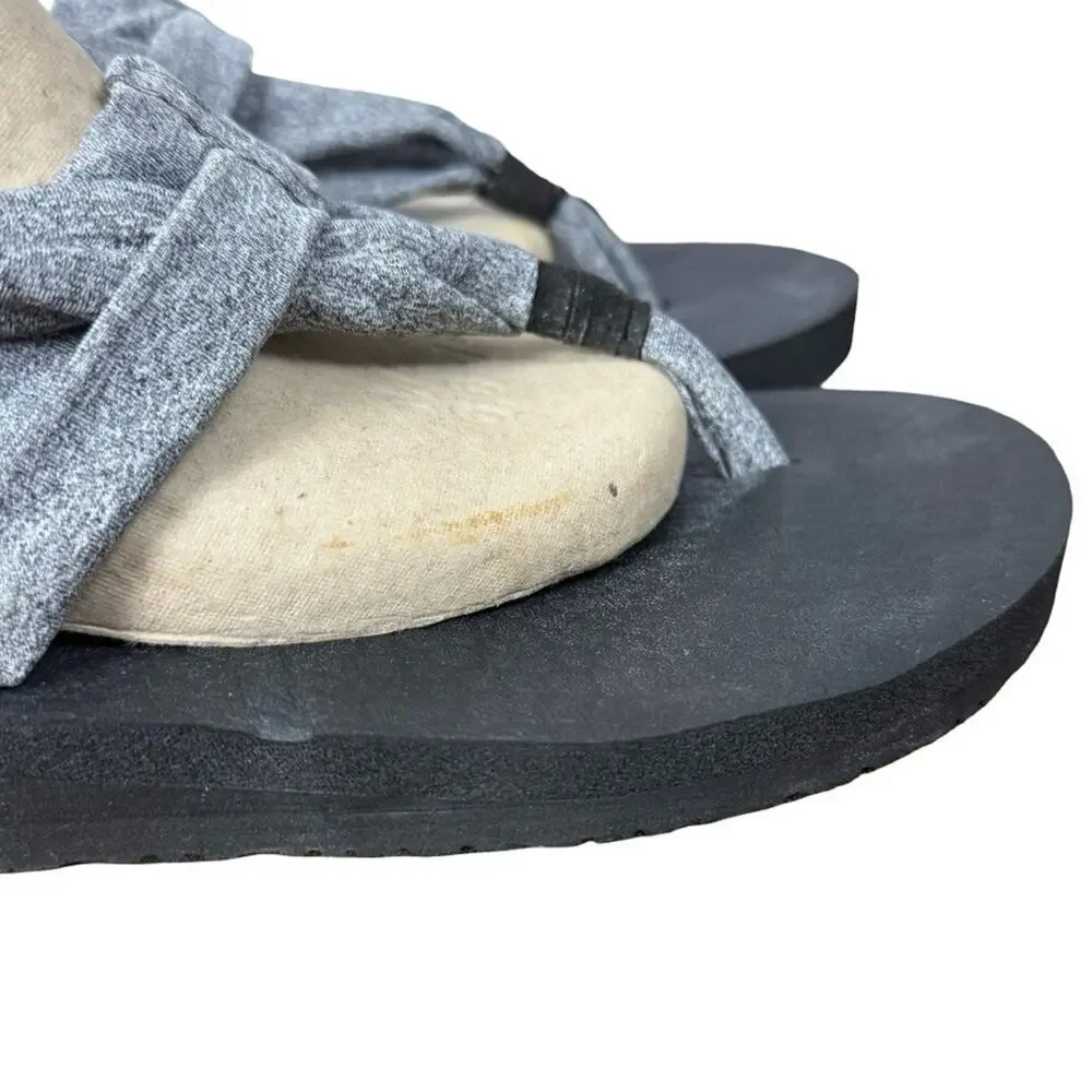 Skechers Meditation Slingback Stretch Gray Thongs Slingback Sandals Shoes sz 8